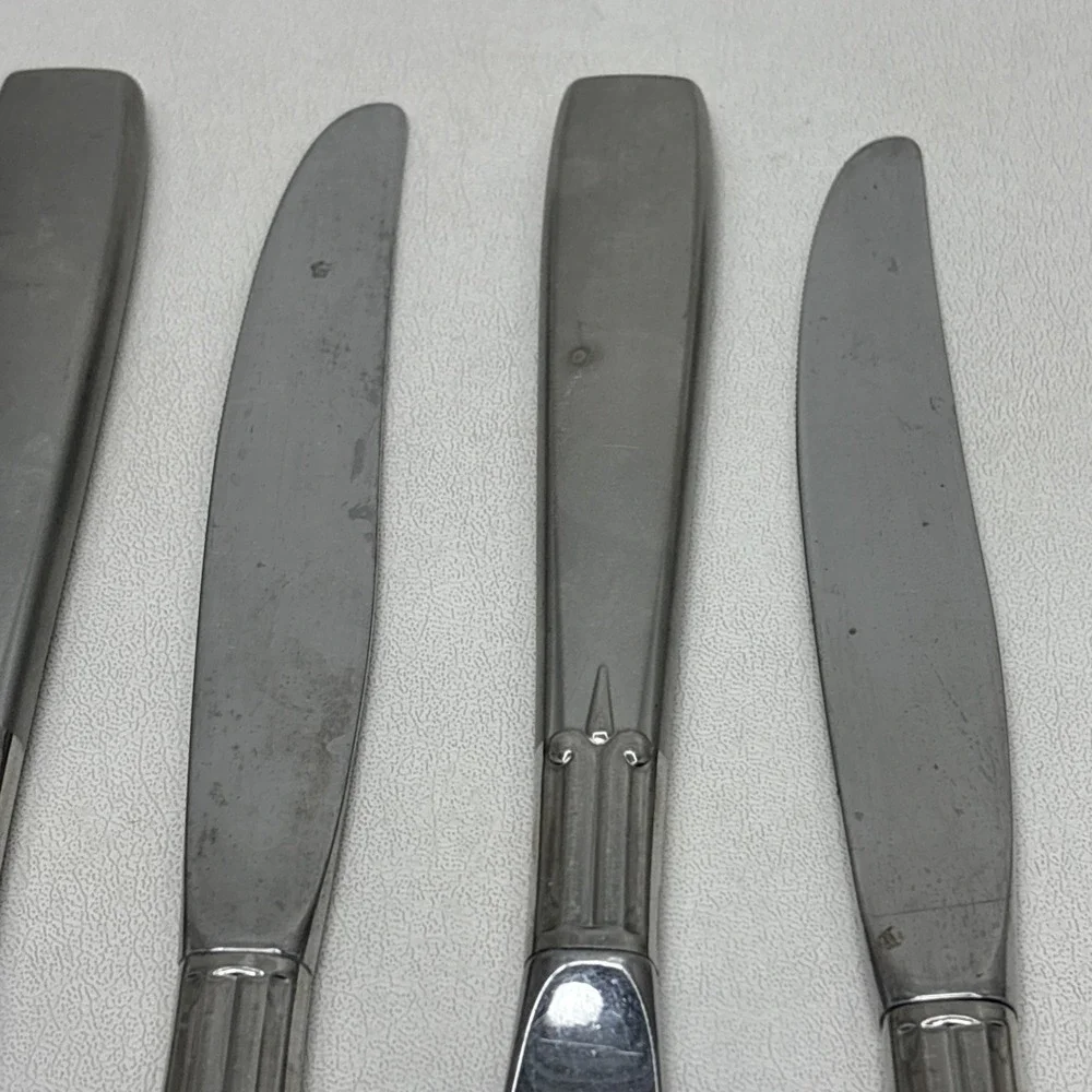 Oneida Stainless Accent lot of 7 Dinner Knives Butter Satin‎ Handle Flatware